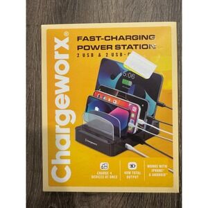 Chargeworx Fast-Charging Power Station 48W 2 USB 2 USB-C KH1014BK Black